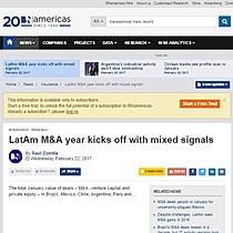 LatAm M&A year kicks off with mixed signals